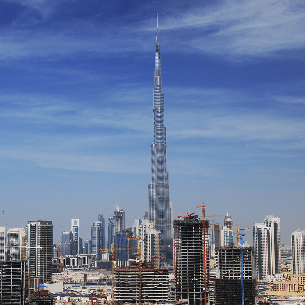 Burj Khalifa in Dubai - the tallest skyscraper worldwide