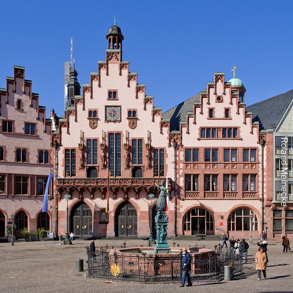 Frankfurt city hall - Roemer Frankfurt, Germany - architecture crafting set - free download - Roemerberg